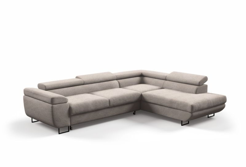 Narożnik OKTAVIO Sofello zagłówki regulowane funkcja spania , Boucle Abriamo 03 1 szt