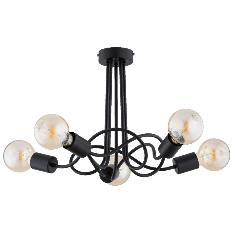 Lampa sufitowa Alfa WINGO czarna 5xE27x15W wym:36x51x51cm IP20 -1 szt.