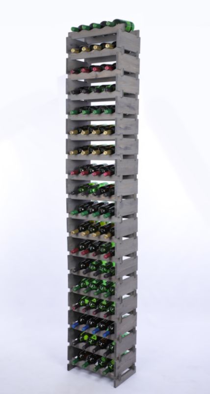 Stojak na wino MODO24 regał modułowy na butelki 18 leżni x 4 butelki montaż bez narzędzi impregnacja szara 1 szt.