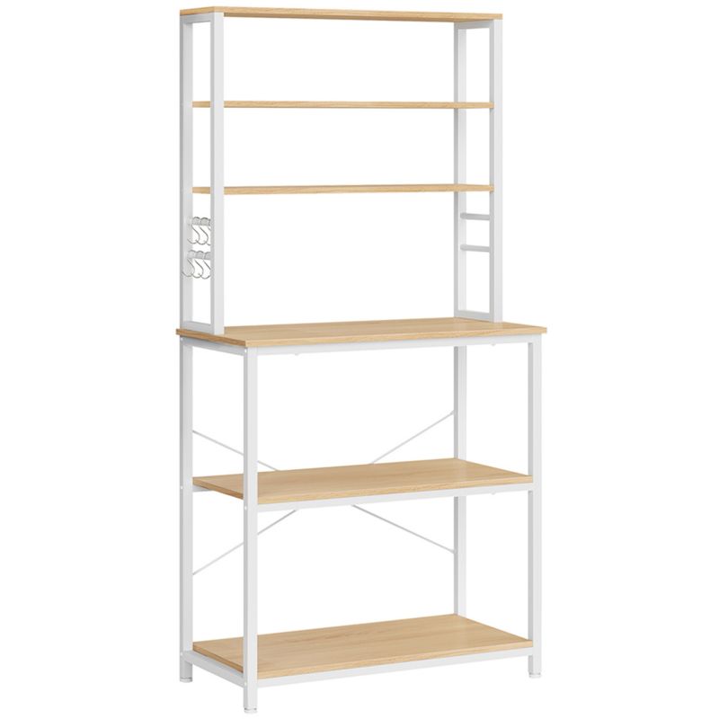 Regał kuchenny Songmics 80x167cm w stylu skandynawskim kolor dąb i biały wyspa kuchenna 1 szt.