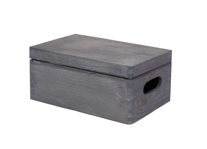 Skrzynka drewniana MODO24 z wiekiem i uchwytami 30 x 20 cm szara 1 szt.