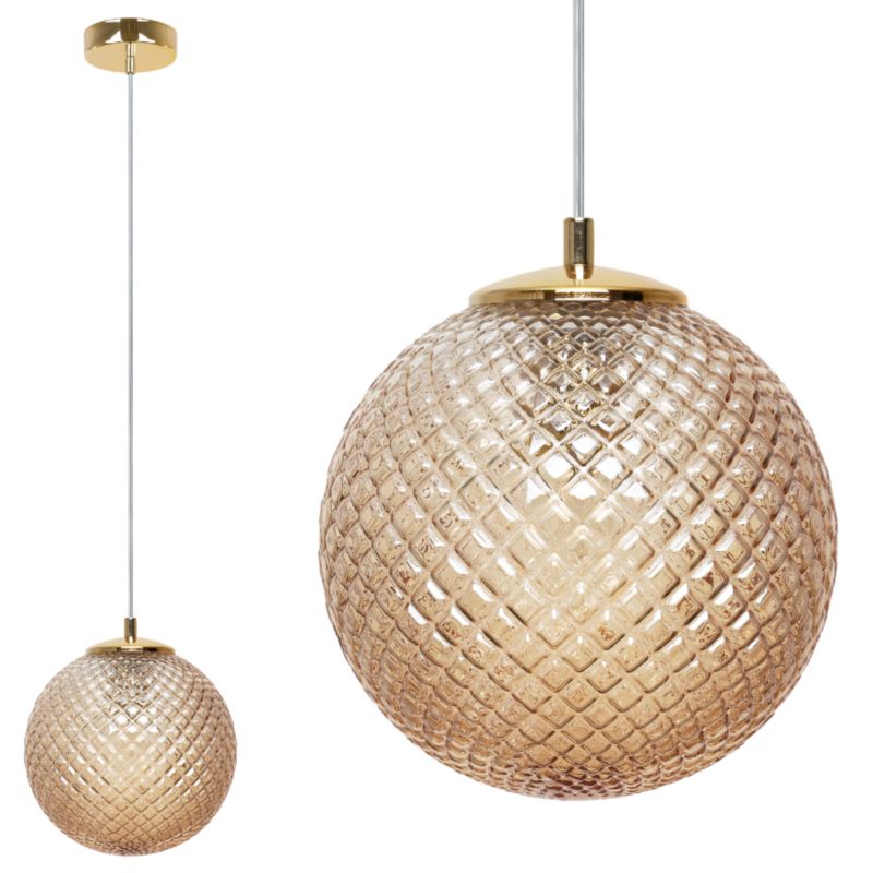 Lampa sufitowa wisząca Light Home LH Cannes 1x E27 60W klosz 20cm miodowy 1szt.