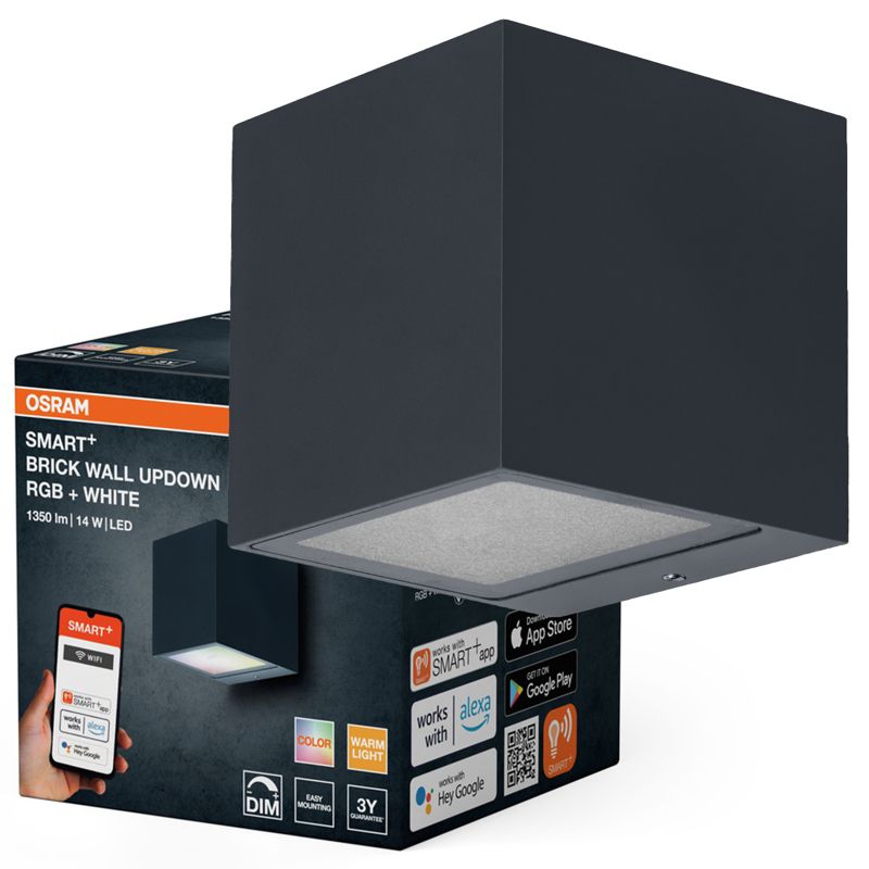 Kinkiet Ogrodowy Osram Lampa LED 14W 550lm 3000K Ściemnialna Szary IP44 1 szt.