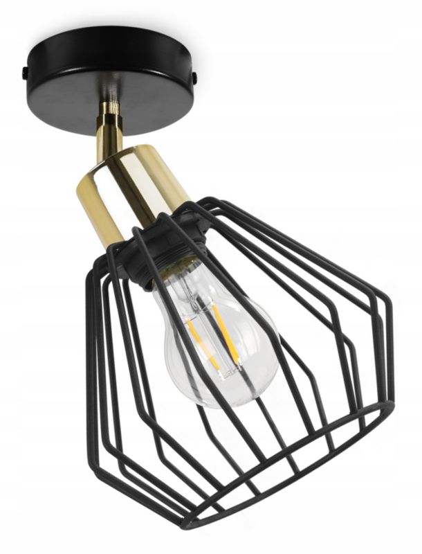 Lampa sufitowa wisząca Light Home LH Nuvola 1x E27 60W ruchoma czarny/złoty 1szt.