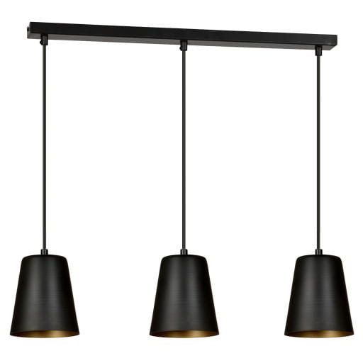 Lampa sufitowa Emibig Black czarno-złota wym: 100 x 66 x 14 cm 3xE27 x 15W 1 szt.