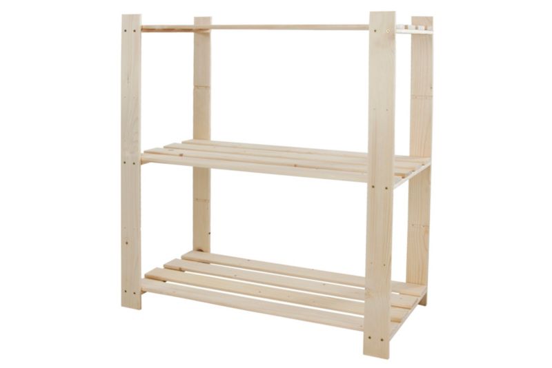 Regał drewniany sosnowy MODO24 naturalne drewno trwały eko do książek i zabawek 1 szt.