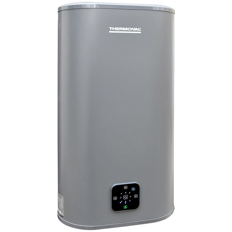 Elektryczny ogrzewacz wody Thermoval pojemnościowy 50 L Aqua Ti-50 L-G ze sterowaniem WIFI, obudowa "Slim" kolor szary 1 szt.