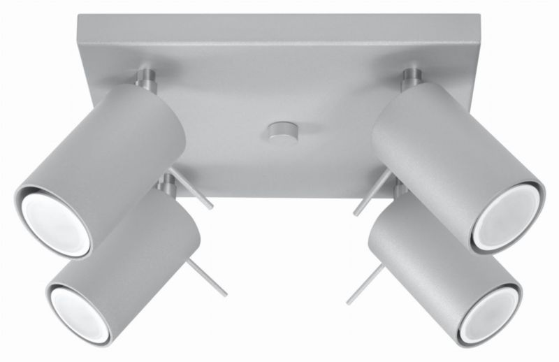 Lampa sufitowa wisząca Sollux Lighting Ring 9519 szaro-chromowana reflektory regulowane 4xGU10 x 40W 1 szt.