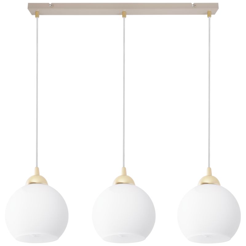 Lampa sufitowa wisząca Light Home LH Eliza White linka transparentna 3x E27 biały/złoty 1szt.