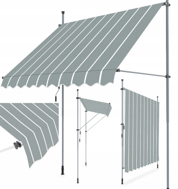 Markiza Rozporowa Focus Garden Balkonowa 300x130cmteleskopowa Tarasowa Roleta Rozsuwana Regulowana 1 szt