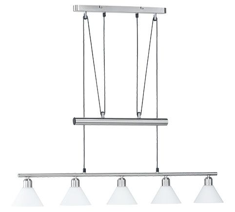 Lampa sufitowa wisząca Trio Stamina srebrno-biała wym: 180 x 102 x 14 cm 5xE14 x 1 szt.