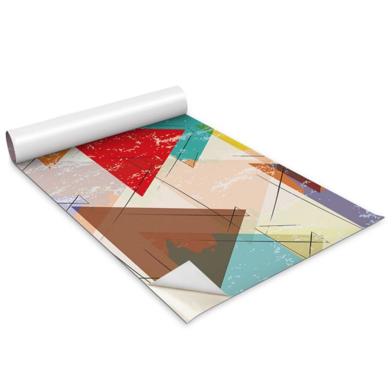 Okleina Meblowa Do Sypialni I Garderoby Wallfluent 100x50 cm Kolorowe trójkąty Okleina Na Biurko I Regał 1 rol.