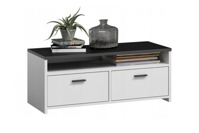 Szafka RTV Kobi MILAN 100 cm - Biały / Czarny 1 szt.