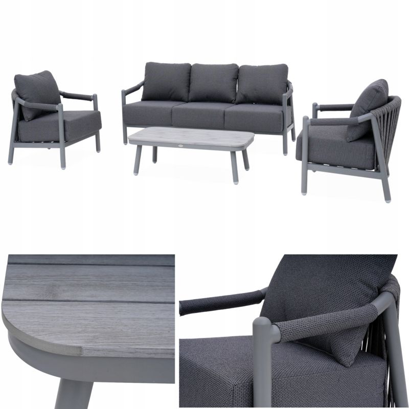 Zestaw Mebli Ogrodowych Komplet Wypoczynkowy MONTI Sofa Fotel na Taras 1 szt