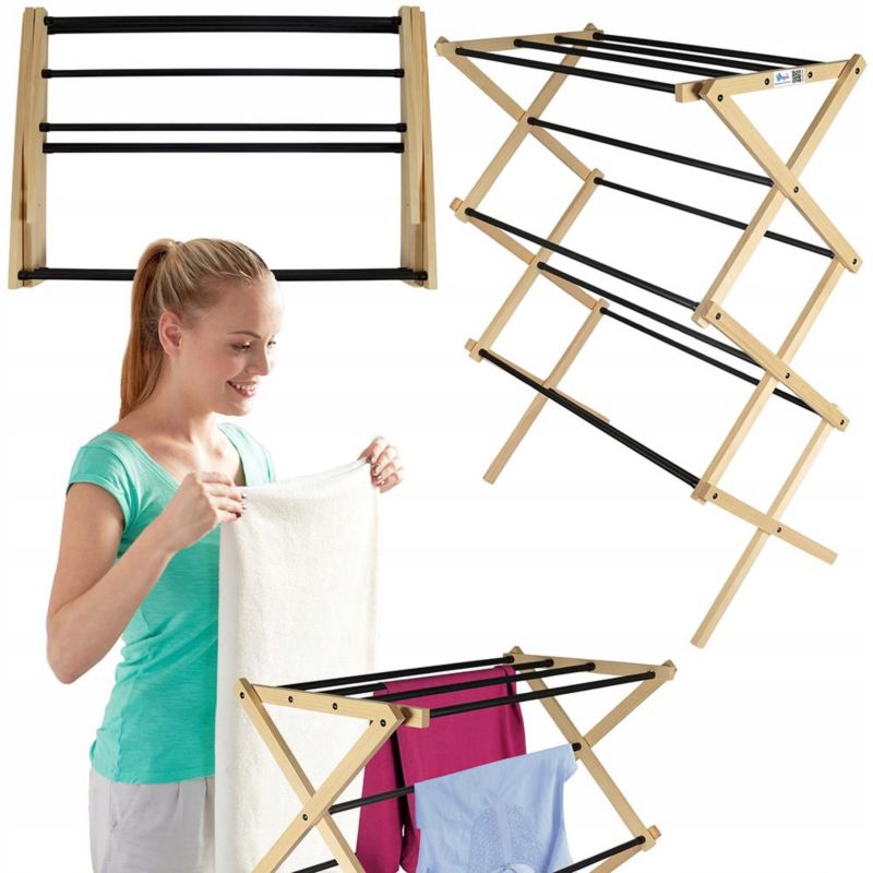 Suszarka na pranie drewniana Rodeno składana łazienkowa eko 1 szt.