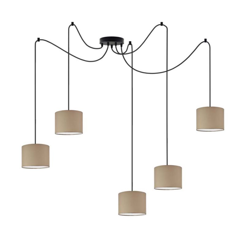 Lampa wisząca Volta Light Factory zwis żyrandol sufitowa pająk z abażurami walec TANGO Z5 1szt.