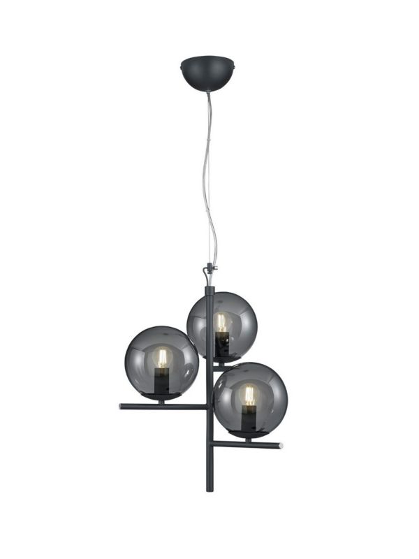 Lampa sufitowa wisząca Trio Pure czarna-dymiona wym: 150 x 40 x 40 cm 3xE14 x 1 szt.