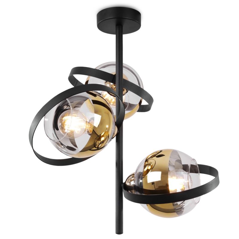 Lampa sufitowa wisząca Light Home LH Ronda 101 3x E27 60W czarny/złoty