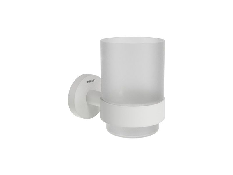 Kubek szklany Ravak z uchwytem Kona KN 210.10WHM biały mat 1 szt.