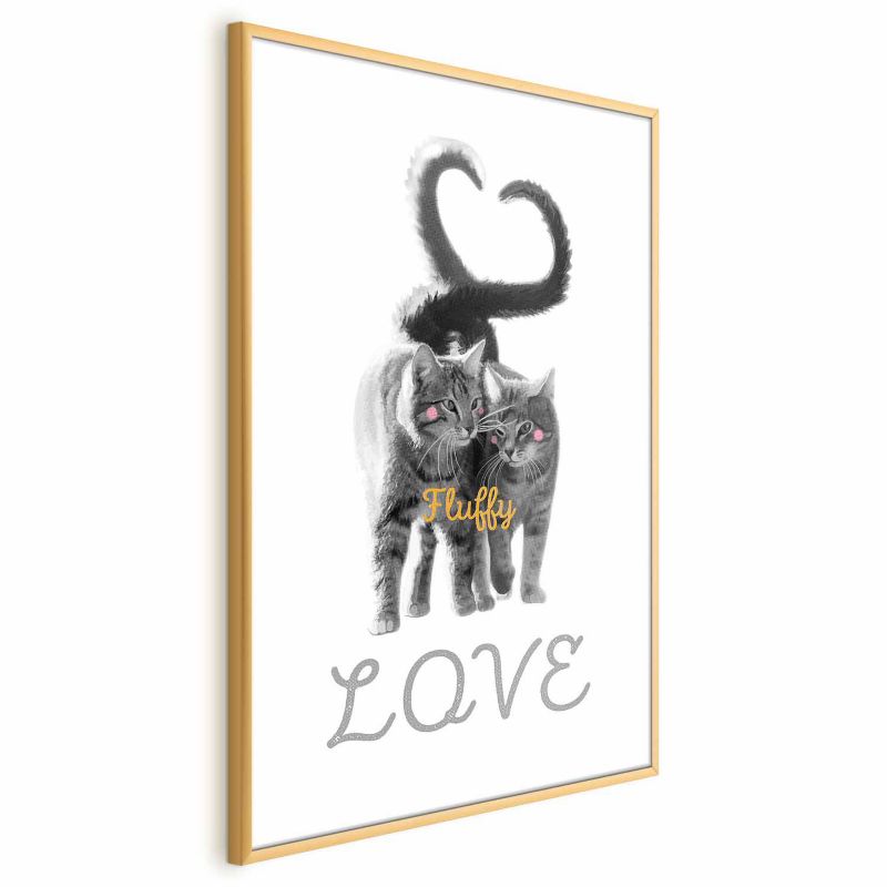 Plakat Artgeist Fluffy Love 40x60 cm z ramą złotą 1 szt