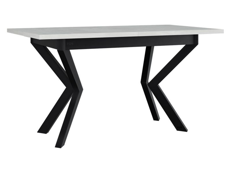 Stół rozkładany MIRJAN 24 Ikon IV 80x140/180 biały + czarny metal 1 szt.