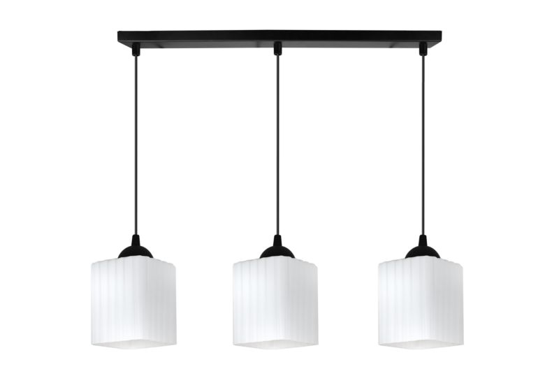 Lampa sufitowa wisząca Light Home LH Riffle 3x E27 60W czarny/biały 1szt.