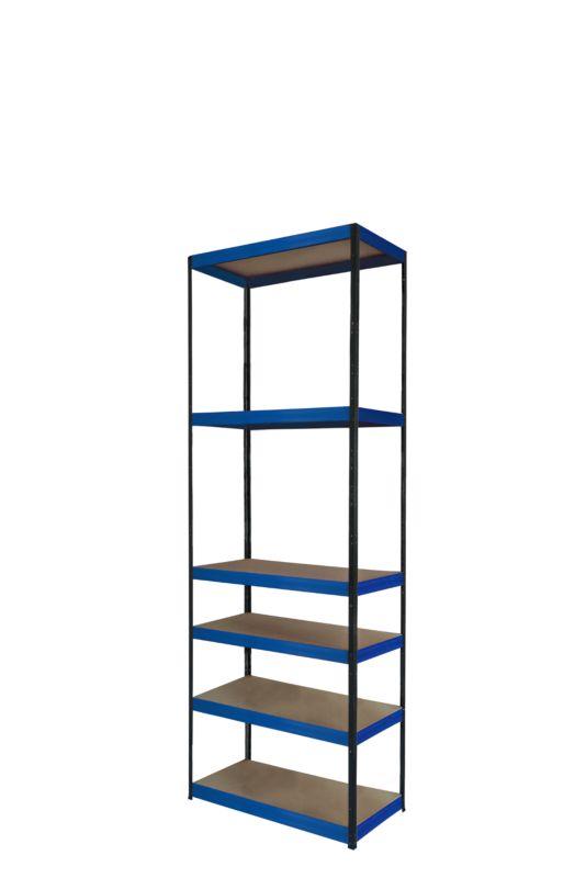 Regał metalowy MODO24 magazynowy stojak grafitowo-niebieski helios 196x35x35cm 6 półek po 175 kg 1 szt.