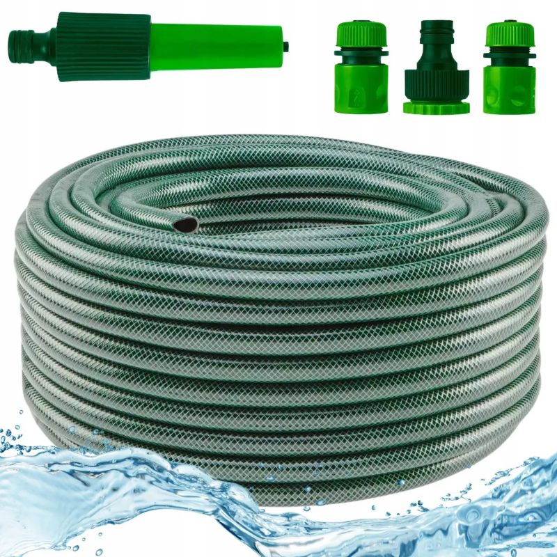 Wąż ogrodowy ze zraszaczem prostym i złączkami VERTO, 30 m, 1/2", 1 kpl.