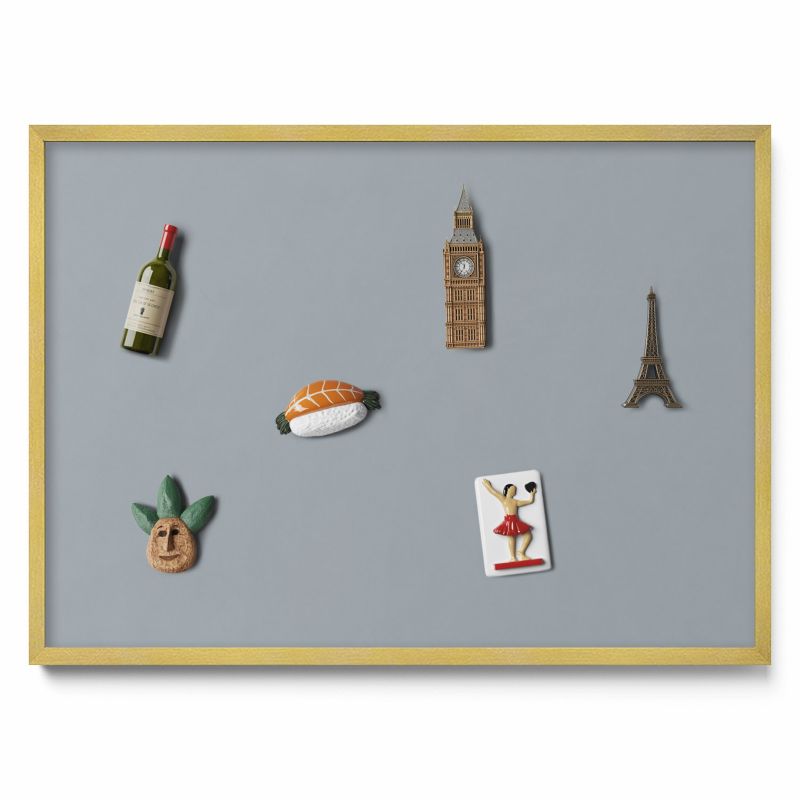 Tablica na notatki Tulup 70x50cm Kolor szary w złotej ramie 1 szt.