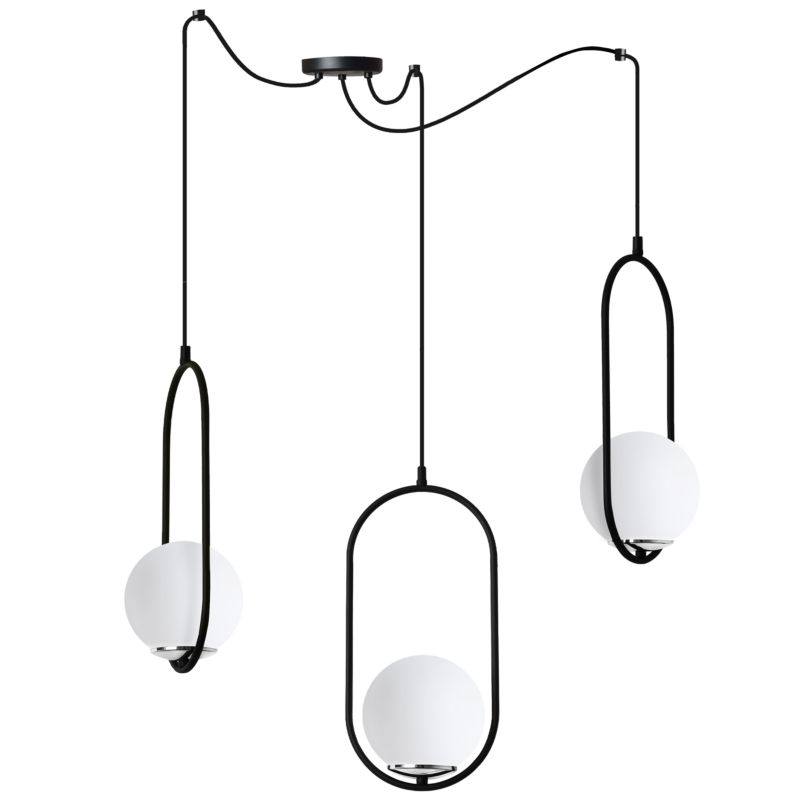 Lampa sufitowa wisząca Light Home LH Luna Pająk 3x E14 biały/czarny/chrom 1szt.