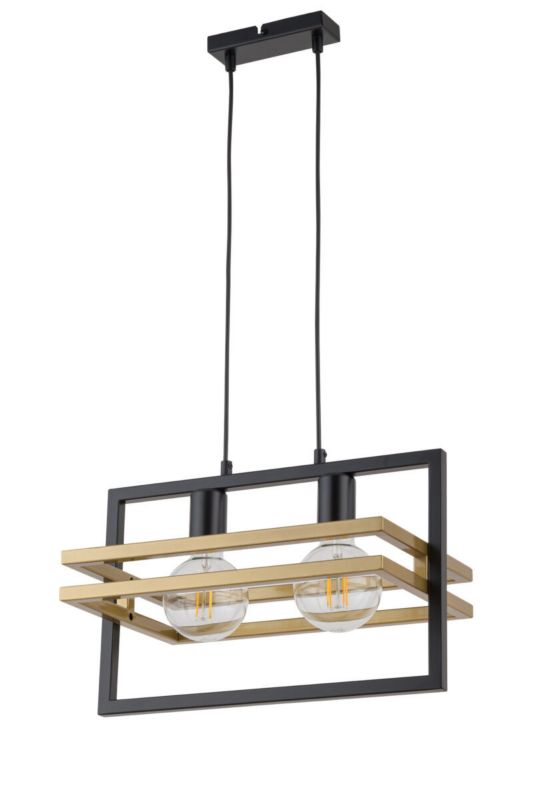 Lampa wisząca Sigma Lighting Merci 0393 czarno-złota dekoracyjna 2xE27 x 1 szt.