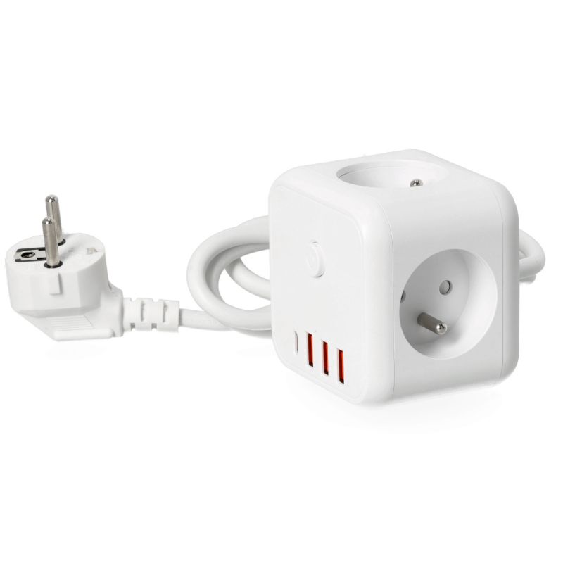 Przedłużacz Linea Pro Kobi 3gn+3usb/1usb-c/1,5m/Zu+W biały 1szt.