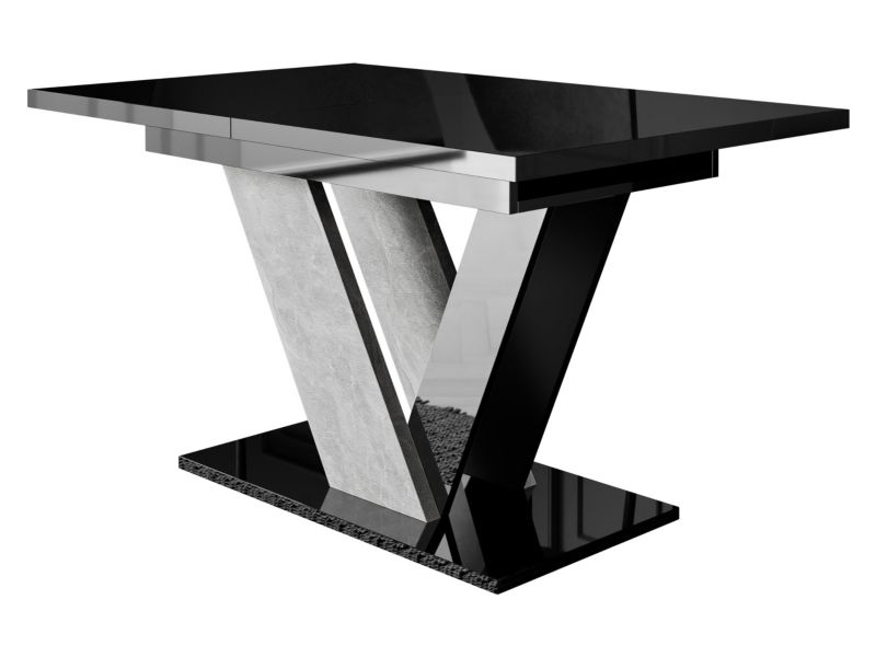Stół rozkładany MIRJAN 24 Dubai czarny połysk/beton 1 szt.