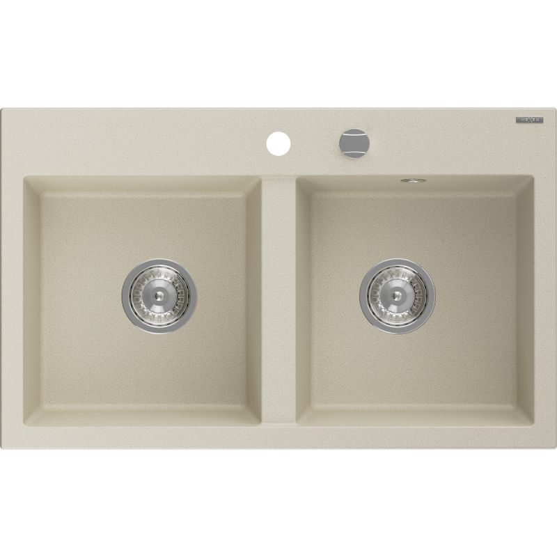 Zlewozmywak wpuszczany Mexen Hektor 2-komorowy beżowy 800x490 mm 6521802000-69