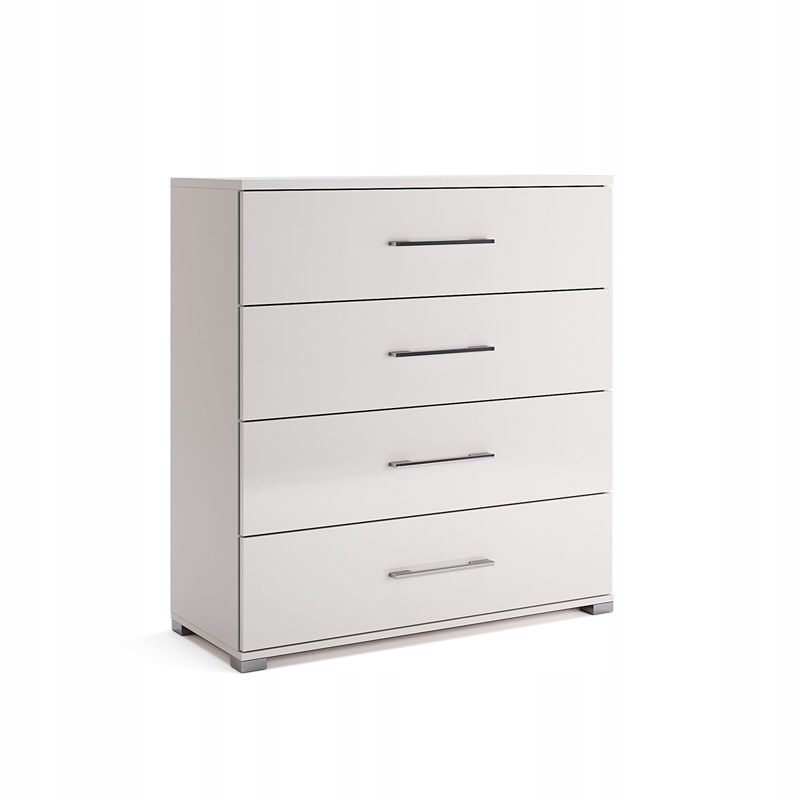 Komoda Flory INTESI komoda biała połysk 100 cm z szufladami nowoczesna do salonu i sypialni 1 szt.