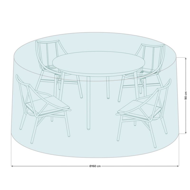 Pokrowiec na Meble Ogrodowe Esti&Esta 160x90 cm Wodoodporny Szaroniebieski Na stół i Krzesła 1 szt.