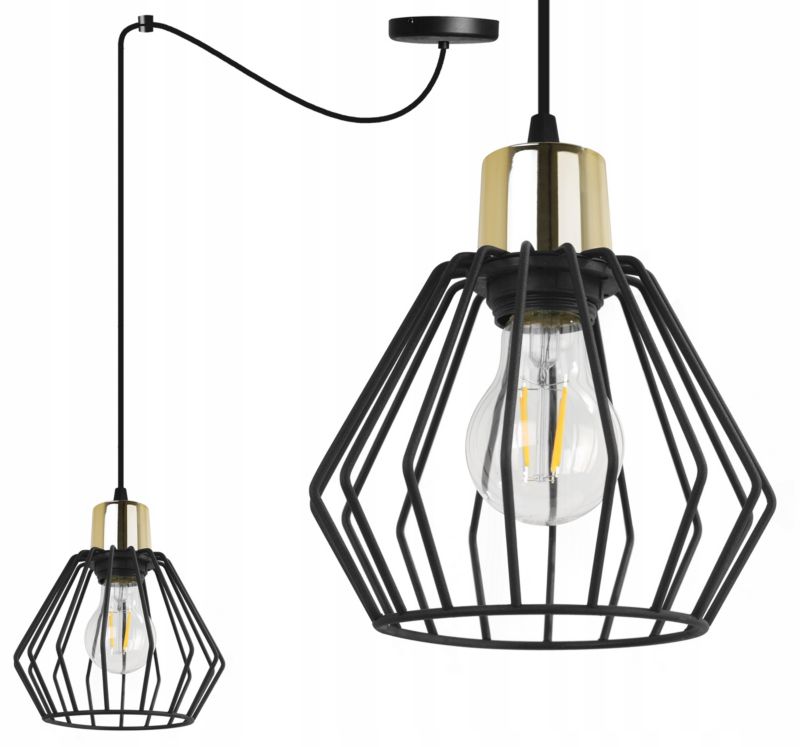 Lampa sufitowa wisząca Light Home LH Spider Nuvola 1x E27 60W czarny/złoty 1szt.