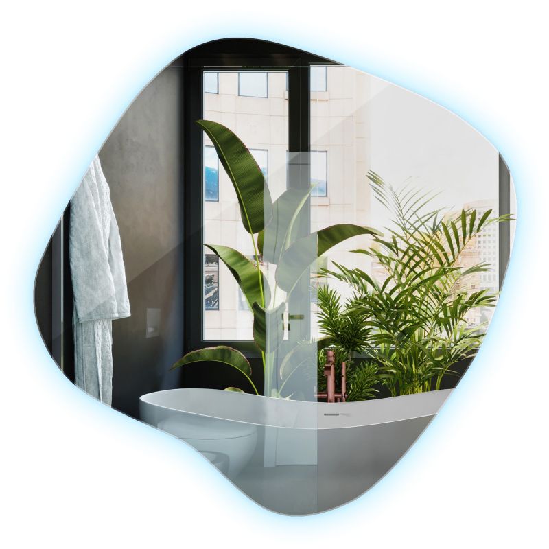 Lustro LED Wallfluent 48x48 cm Boho do Małych Pomieszczeń Zimne Światło 1 szt.