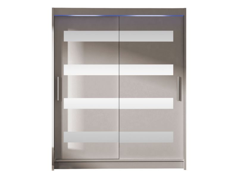 Szafa MIRJAN 24 z drzwiami przesuwnymi Presto XIII z oświetleniem RGB kaszmir/lustro 1 szt.