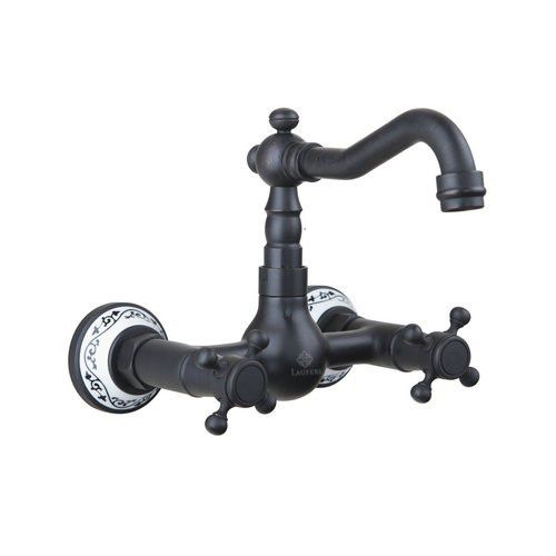 Bateria umywalkowa Lauferi BERNARDINA mosiężna ścienna czarna retro 1 szt.