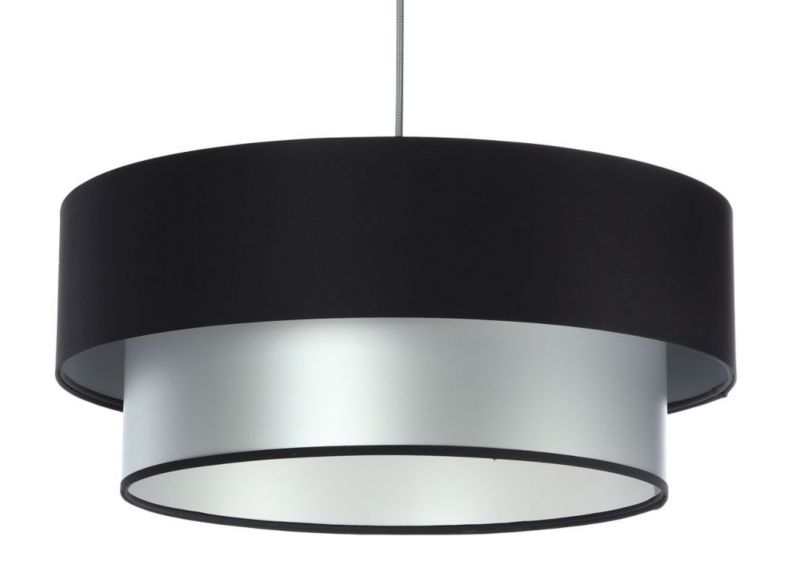 Lampa Bps Koncept wisząca DOUBLE BLACK 60 srebrna/czarna 1 szt
