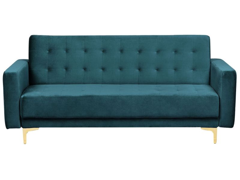 Sofa trzyosobowa Aberdeen Lazurowy Welur 1 szt.