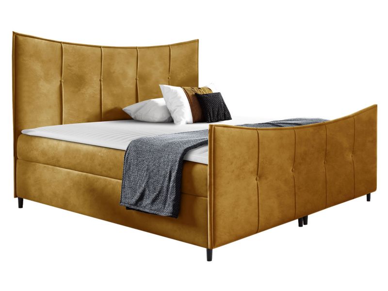 Łóżko kontynentalne MIRJAN 24 Bergamo Lux 120x200 musztardowy 1 szt.