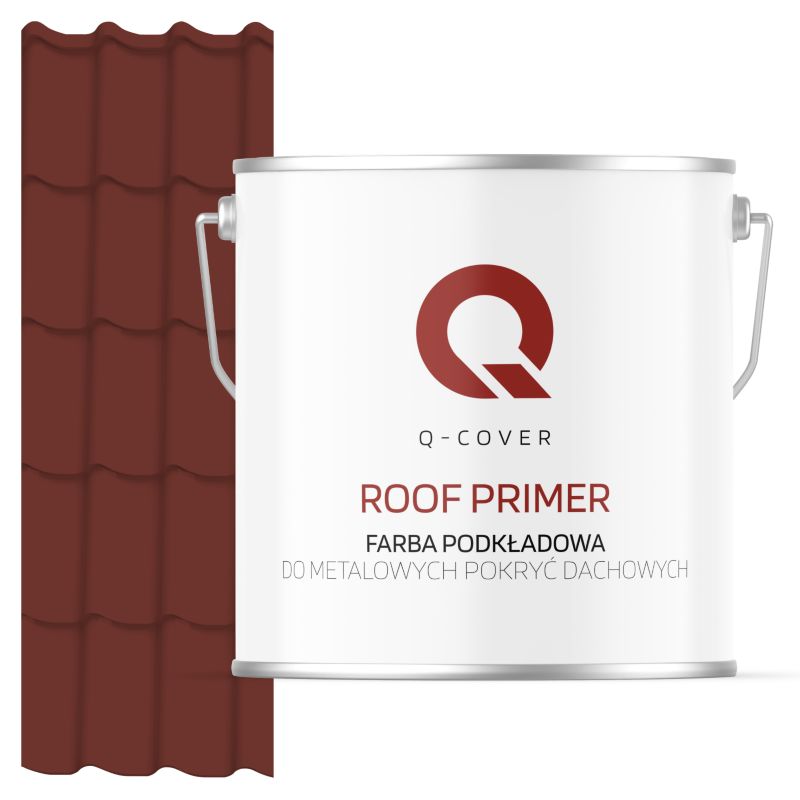 Farba Podkładowa do Metalowych Pokryć Dachowych Q-Cover Wiśniowy RAL3009 5L