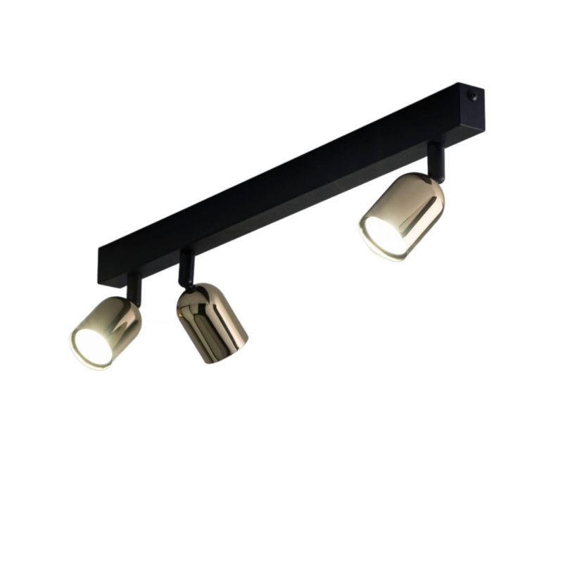 Spot oprawa sufitowa TK-Lighting Top czarno-złoty 3 x GU10 x IP20 wym: 18 x 64 cm - 1 szt.