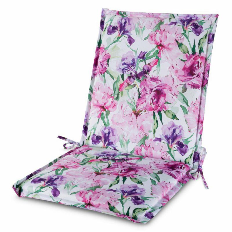 Poduszka na krzesło GARDEN/34A 45 x 90 cm wodoodporna różowo, fioletowa zdobione roślinnym wzorem 1 szt.