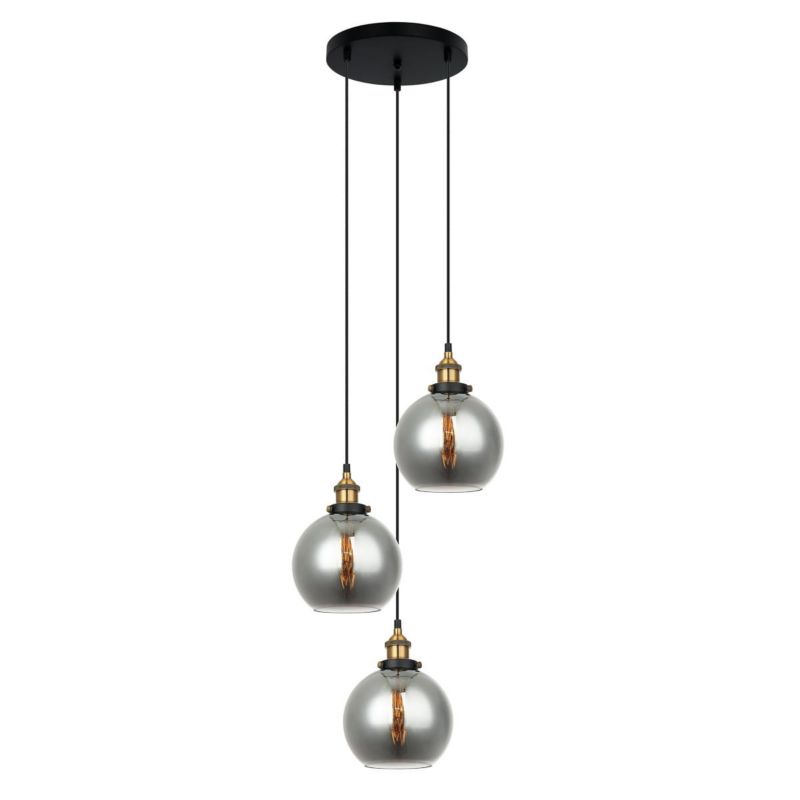 Lampa sufitowa wisząca Italux Cardena 1936 czarno-złota industrialna 3xE27 x 40W 1 szt.