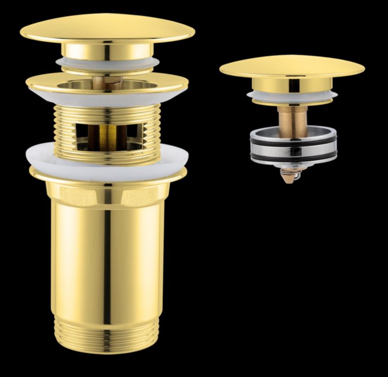 Korek klik - klak Hytti Fluxio duży z przelewem złoty szczotkowany