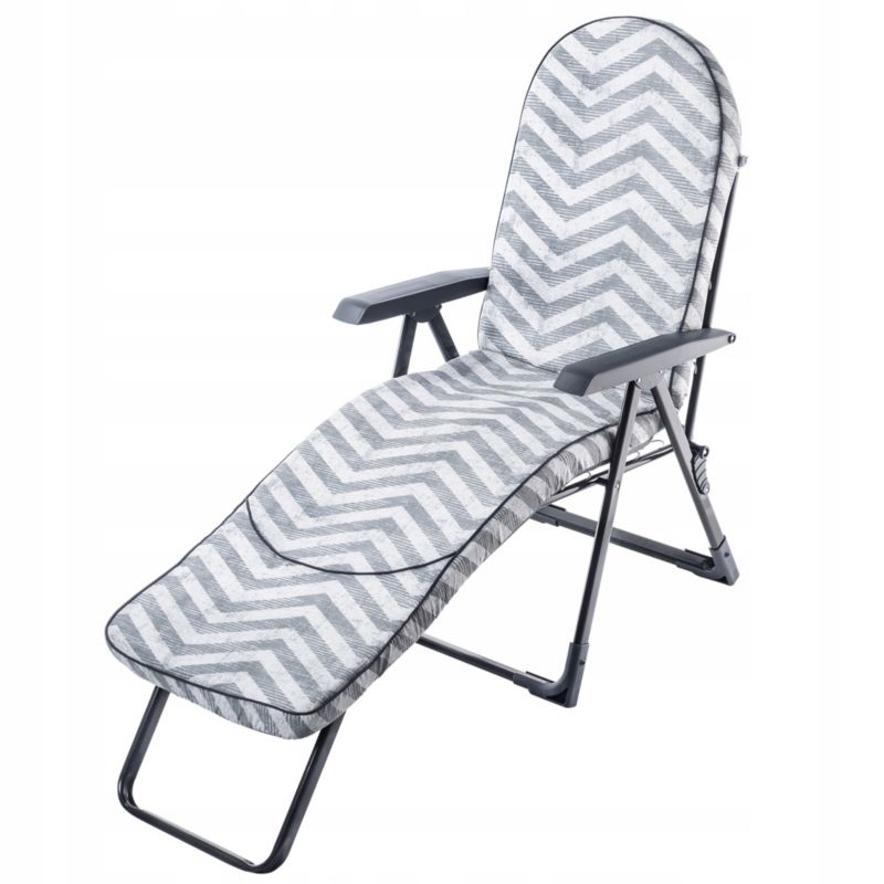 Leżak KADAX Fotel Ogrodowy Plażowy Regulowany 150kg 1szt.
