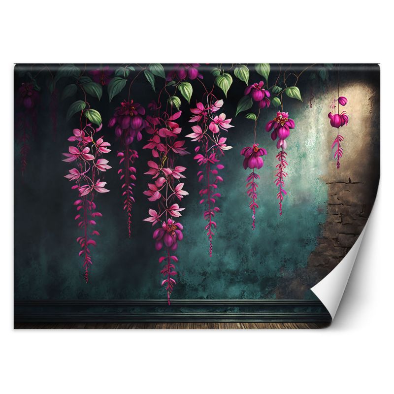 Fototapeta Feeby Wiszące kwiaty na betonowym tle 350x245 1 szt